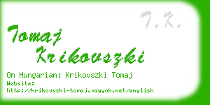 tomaj krikovszki business card